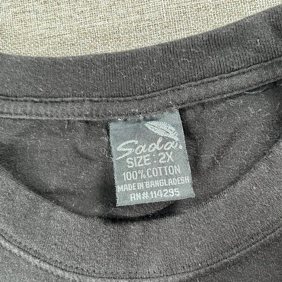 Sada Long Sleeve Shirt Top Men's 2X Crew Neck Black Casual 100% Cotton - Picture 7 of 12